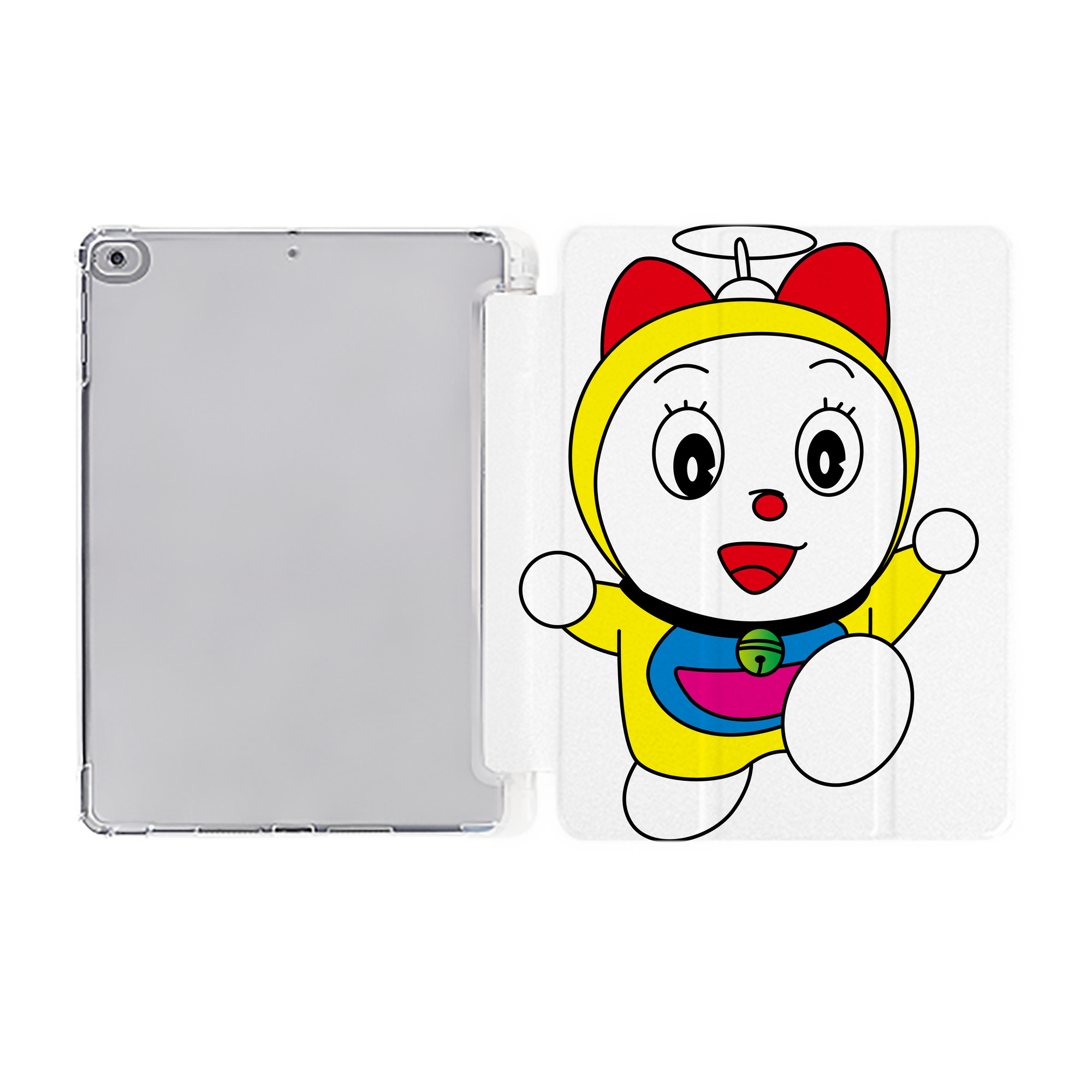 （画像用） ドラえもん ドラミ Doraemon Dorami IPad ケース ペン収納付き 三つ折りスタンド PUレザー×シリコン 対応機種9.5/10.5/10.9インチ
